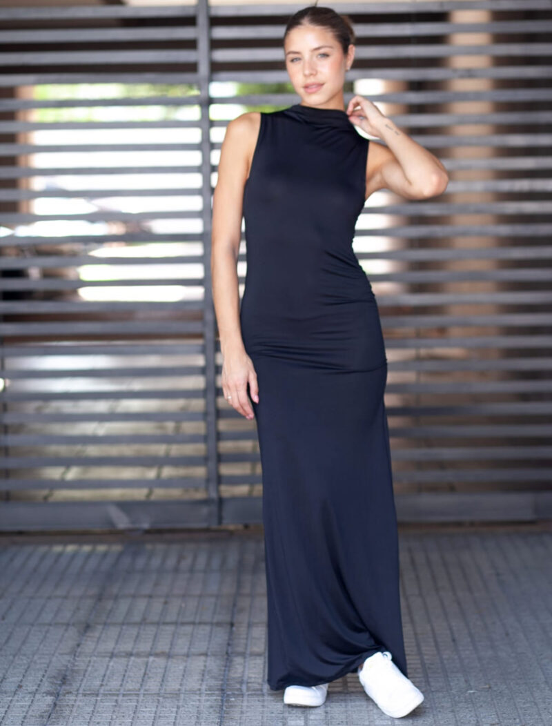 Vestido largo drapeado