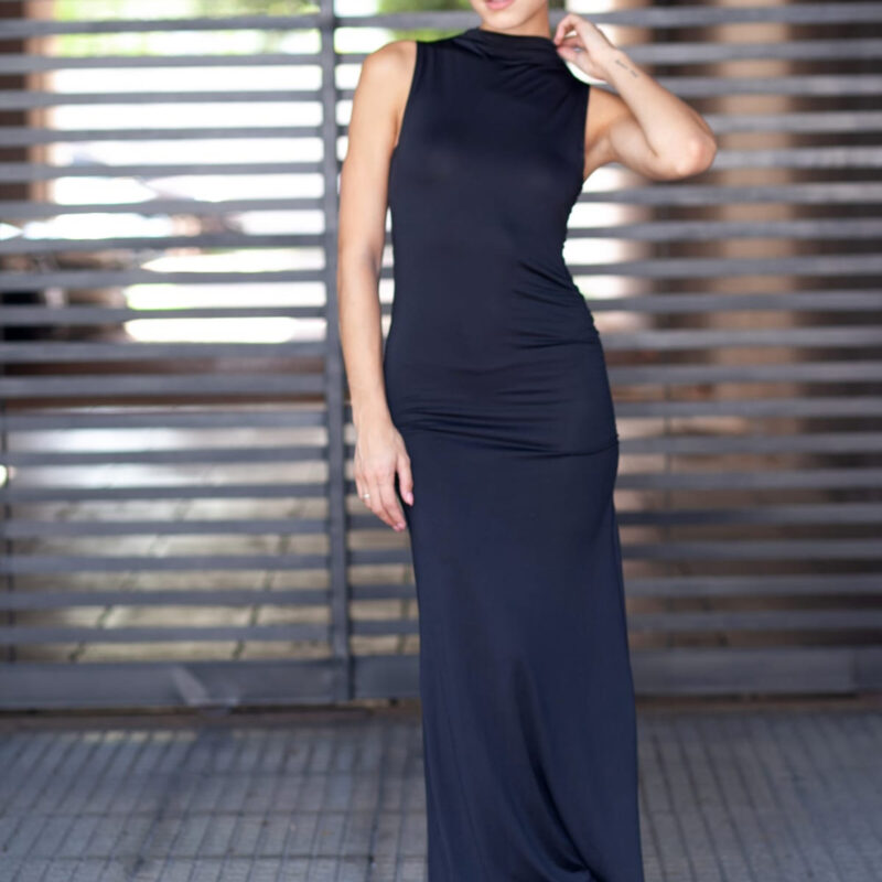 Vestido largo drapeado